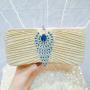 New Clutch Bag Small Banquet Party Shoulder Crossbody  Bags Peacock pattern Women's Dress Dinner Bag
