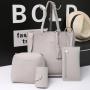 2024 new large-capacity lychee grain handbag shoulder bags European American retro fashion tassel four sets women's bags