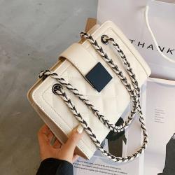 sac tendance 2024 Small Black PU Leather Purse Chain Designer Buckle Crossbody Bag Handbag Female Bag Women Polyester