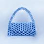 Custom acrylic resin woven beads shoulder hand bag Logo Wholesale Colorful  Pink American Bead Purse Phone Bag Pearl Beaded Bags