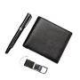 Custom Vegan Grain Leather Wallet Fashion Men Leather Key Chain Wallet Gift Box Set Card Holder Wallets for men