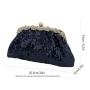 Autumn and winter new blue handbag girl  women banquet party chain bag beaded sequin bag evening bags clutch