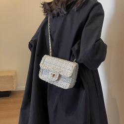 Famous Brand Designer Tweed Classic Flap Small Woman Crossbody Bag Ladies Chain Handbags New Fashion Women'S Shoulder Bags