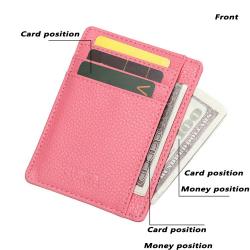 KHF001 2023 Wholesale PU Lychee Women's Wallet Short Men's Money Clip Large Banknote Multi Card Holder Card Holder