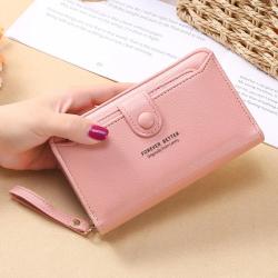 ZR245 New Solid Color Women's Wrist Strap Handbag Fashion Korean Version Long Zipper Wallet Large Capacity Wallet