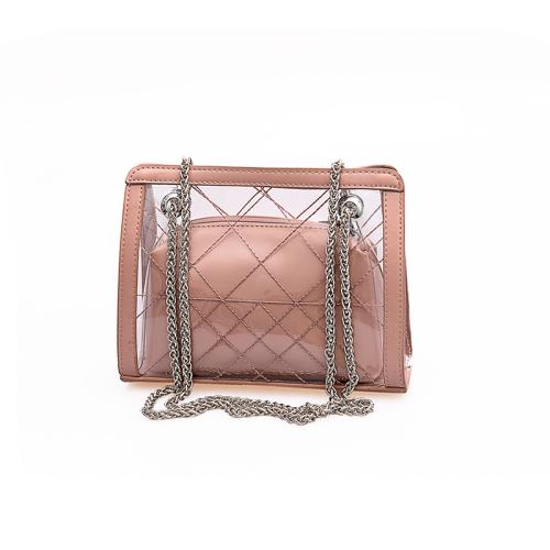 Most Popular Transparent Clear PVC Women Handbags Chain Strap Fashion Ladies Shoulder Bags Tote Bag