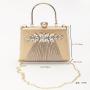 Elegant Big Bling Rhinestone Pu Leather Fashion Party High Quality Luxury Ladies Golden Clutch Evening Bag