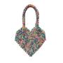 Custom acrylic beaded hand bag Women Popular Heart Handbags 2024 Luxury Designer Pearl Bag Cute  Purses for Girls Women