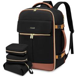 LOVEVOOK TSA Carry On Flight Approved Luggage Backpack 40L Waterproof Weekender Bag with 3 Cubes Travel Backpack for Women Men