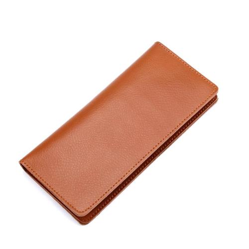 ZR130 New Genuine Cow Leather Simple Pure Color Advanced Sense Women's Purse Fashion Feature Wallet Long Handbag
