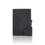 Custom aluminium card wallet leather metal card holder rfid leather metal id card holder