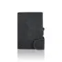 Custom aluminium card wallet leather metal card holder rfid leather metal id card holder