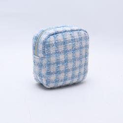 New Arrival Wholesale Small Square Box Cosmetic Portable Travel Pink Cute Eco Friendly Terry Small Cosmetic Bag