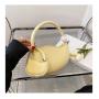 Trendy Lady Designer Bag  2 in 1 PU Leather Pure Color Unique Bean Shape Handbag Fashion Women Purses Zipper Round Bead