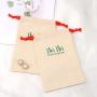 Custom Logo Printing Luxury Herringbone Jewelry Perfume Packaging Cotton Drawstring  Perfume Pack Gift Dust Bag with Ribbon