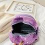 Latest Unique Fashion Purple Reversible Sequin Bags School Backpack Girls Mini Sequin Backpack