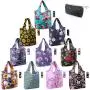 Gelory Machine Washable Durable Groceries Bags Fun Animal Printing Reusable Foldable Grocery Shopping Bags