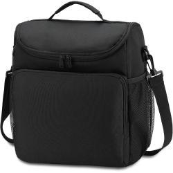 Custom Logo Printed Portable Oxford Insulated Lunch Tote Bag Reusable Adjustable Strap Thermal Lunch Cooler Shoulder Bag