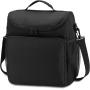 Custom Logo Printed Portable Oxford Insulated Lunch Tote Bag Reusable Adjustable Strap Thermal Lunch Cooler Shoulder Bag