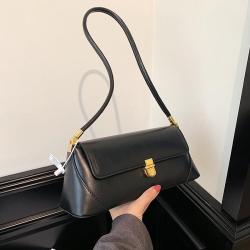 Elegant Underarm Bag Pu Leather Vintage Designer Shoulder Sling Bag Purse Large Capacity Fashion Women Tote Bag