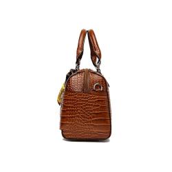 2024 Custom Crocodile Boston Bags Handbags For Fashion Women With Rivets Scarf Design