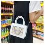 Custom PVC Transparent Window Women's Bag PU Tote Bag Zipper Single Shoulder Portable Niche Design Plus Logo