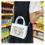 Custom PVC Transparent Window Women's Bag PU Tote Bag Zipper Single Shoulder Portable Niche Design Plus Logo