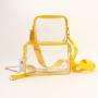 RTS Candy Color Cute Bright Yellow Transparent Clear PVC Women Handbags Fashion Tote Beach Bag Ladies Shoulder Bag for Gift