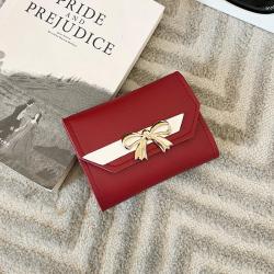 2024 New Ladies Simple Bow Decoration Multi-Card Wallet Portable with Single Handle Fashionable Wholesale for Foreign Trade