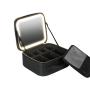 CY011 Professional Handheld Zip LED with Light Mirror Make-up Desktop Organizer Designer Bag Portable Battery cosmetic Case