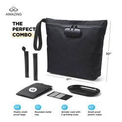 Premium Odor Proof Pouch Activated Carbon Lining Black Smell Proof Zip Bags