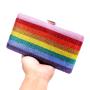 Factory Wholesale Fashion Crystal Rhinestone Women Iridescence Clutch Bag New Rainbow Purse Handbags Luxury Clutch Evening Bag pochette femme