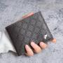 2024 new men's wallet fashion plaid horizontal soft leather men's short wallet large capacity multi-card purse