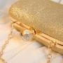 Glitter Diamond Finger Ring Full Rhinestone Purses Golden Clutch Bag for Wedding Party Evening Bags
