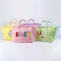 Keymay Hot Sale Custom Logo Embroidery Patches Multi-color Cute Fringe Canvas Travel Bag Women Bags Handbag Canvas Tote Bag