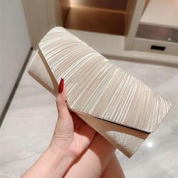 NEW ladies party envelope wrinkle clutch bag fabric purses women's dress clutch bag champagne dinner evening clutch bags