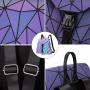 Wholesale Custom Holographic Reflective Bag Wallet Clutch Set Geometric Luminous Purses and Handbags Backpack for Women