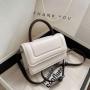 Women's 2022 New Leisure Trend Women's Bag Fashion High Texture Women's Handbag Pu Solid Color Embroidery Thread Shoulder Bag
