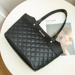Gelory Customized Wholesale Ladies Luxury Texture Rhombus Large Capacity Handbags Women Travel Shopping Tote Bag
