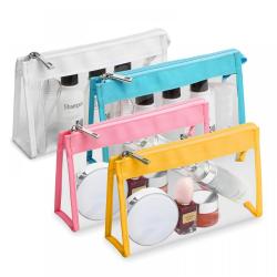 Wholesale Women Fashion Cheap Waterproof Clear Makeup Bag With Zipper Cosmetics Bag