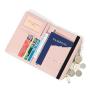 HR243 Simple Rfid Passport Bag Solid Color Cute Zipper Card Bag Airplane Anti Magnetic PU Leather Passport Clip Protective Case