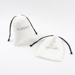 High Quality Organic Cotton Fabric Gift Pouch Eco Soap Packaging Custom Logo Printed Cotton Linen Dust Drawstring Bag