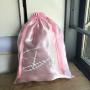 Flexography Large 12*16 inch Satin Packaging Bag For Apparel Custom Logo Printed Satin Shoe Bag Satin Drawstring Pouch