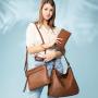 custom LOVEVOOK wholesale  3 pieces handbag set ladies hobo bags large shoulder bag low MOQ custom women hand bags