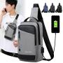 Oem Manufacturer Custom Casual Outdoor Man Bike Royal Blue Usb Charging Port Sling Shoulder Crossbody Chest Bag