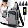 Oem Manufacturer Custom Casual Outdoor Man Bike Royal Blue Usb Charging Port Sling Shoulder Crossbody Chest Bag