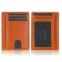 Personalized Custom Unisex Slim Leather Card Holder Wholesale Women And Men ID Window Rfid Blocking Card Holder Wallets