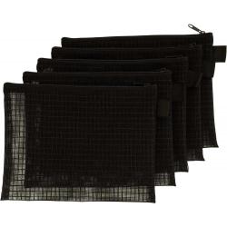 Factory Wholesale Black Mesh Toiletry Bag Customized Logo Pouches For Cosmetics Women Men Makeup Bag