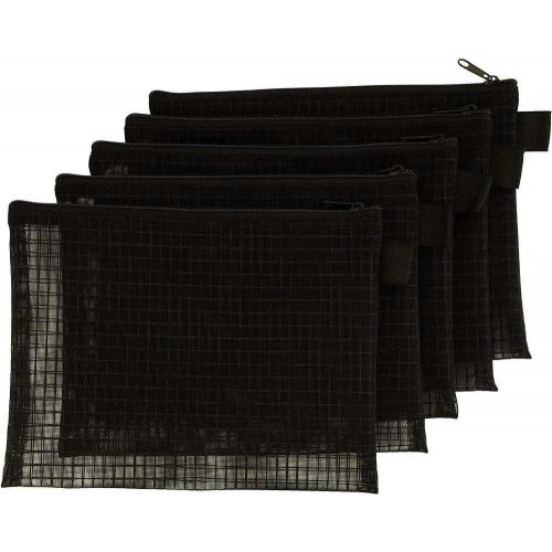 Factory Wholesale Black Mesh Toiletry Bag Customized Logo Pouches For Cosmetics Women Men Makeup Bag