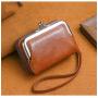 ZR444 Fashion Retro Woman Short Wallet Card Bag Lattice Card Holder Case Girl Purse Female Money Clip Billfold Zipper PU Leather